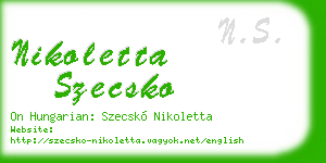 nikoletta szecsko business card
